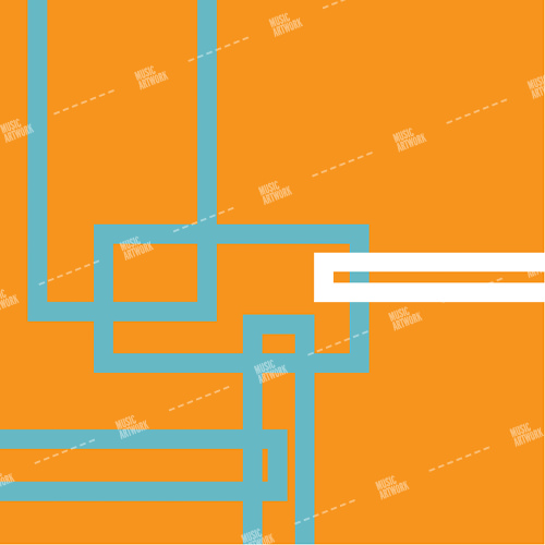 orange album artwork with lines