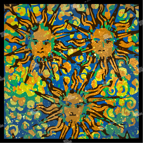 album art with three suns