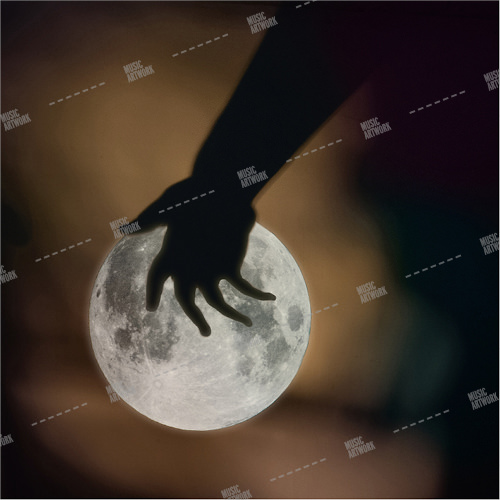 Music album cover showing a hand holding the moon
