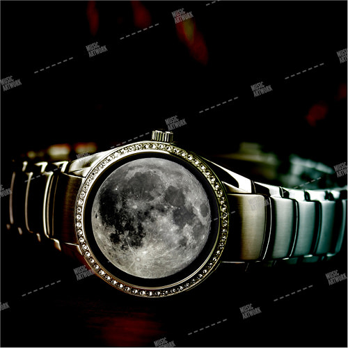 Music album cover showing a watch and earth