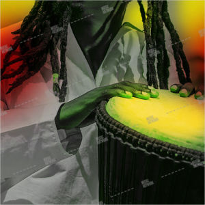reggae album art, with red, green, yellow