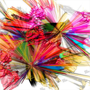 3D Album art with abstract colours and shapes