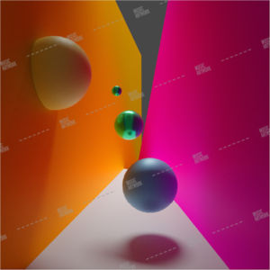 3d graphic album artwork with spheres