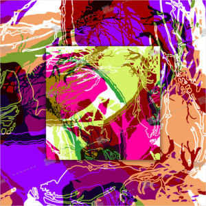 Album artwork with abstract colours