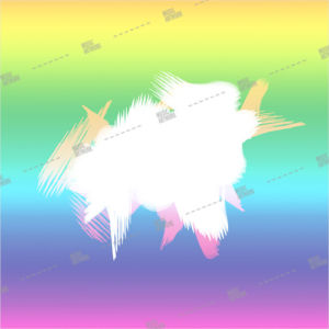Album artwork design with rainbow
