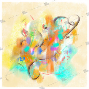Album artwork design with painted artwork