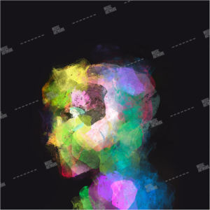 Album artwork design with coloured portrait