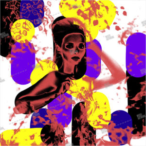 album art with girl and colors