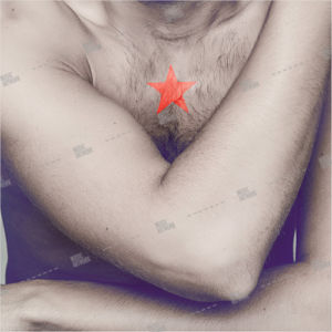 male body and a star