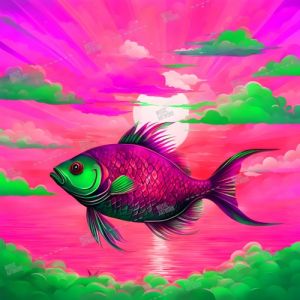 fish in pink sea