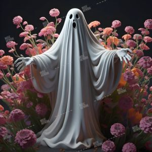 ghost and flowers