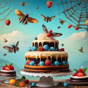 cake and butterflies