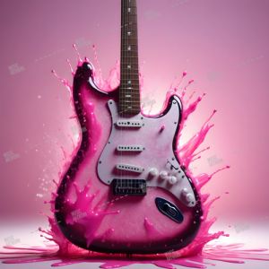 pink electric guitar