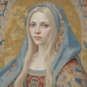 blond girl medieval painting
