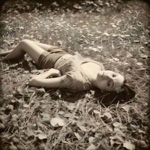 girl lying on ground