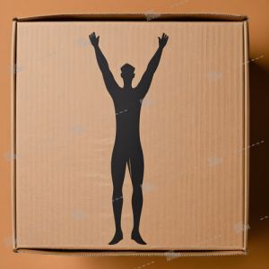 male figure on box